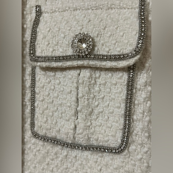 Chic Tweed Blazer w/ Rhinestone Buttons - Picture 9 of 12